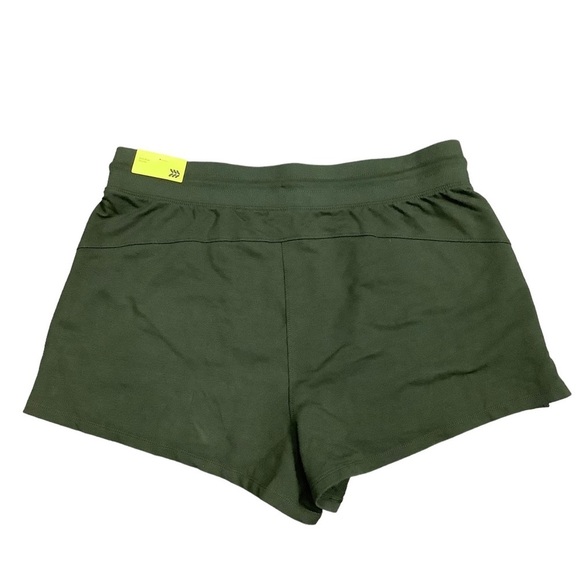 Women's All in Motion XXL Shorts Active Olive French Terry Pockets Stretch NWT - Picture 4 of 10